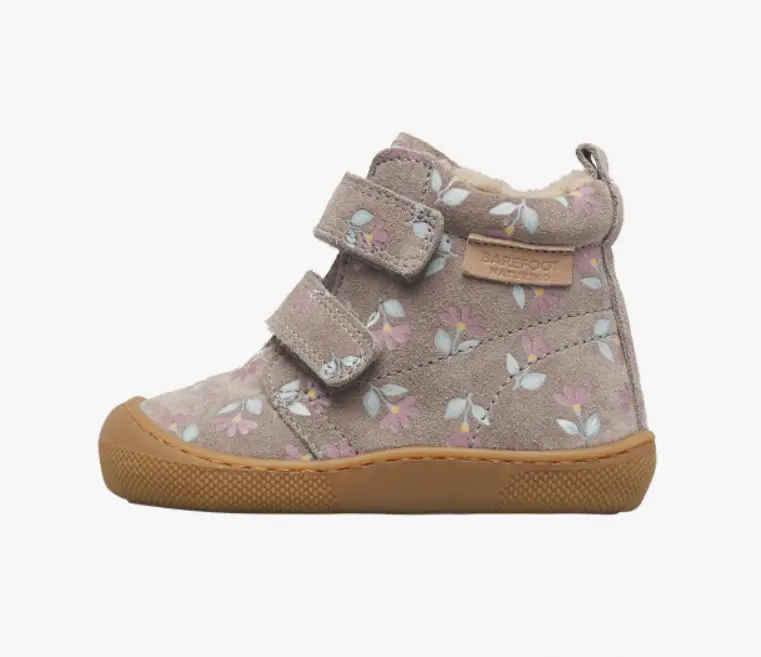 Naturino - Barefoot Wigghi velours suède cyclamens - doublure laine - gris foncé