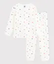 Petit Bateau - Pyjama enfant en velours imprimé cœurs
