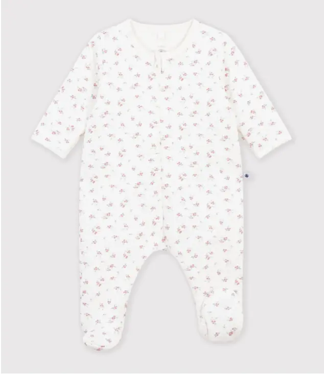 Petit Bateau - Pyjama bébé en tubique imprimé à fleurs