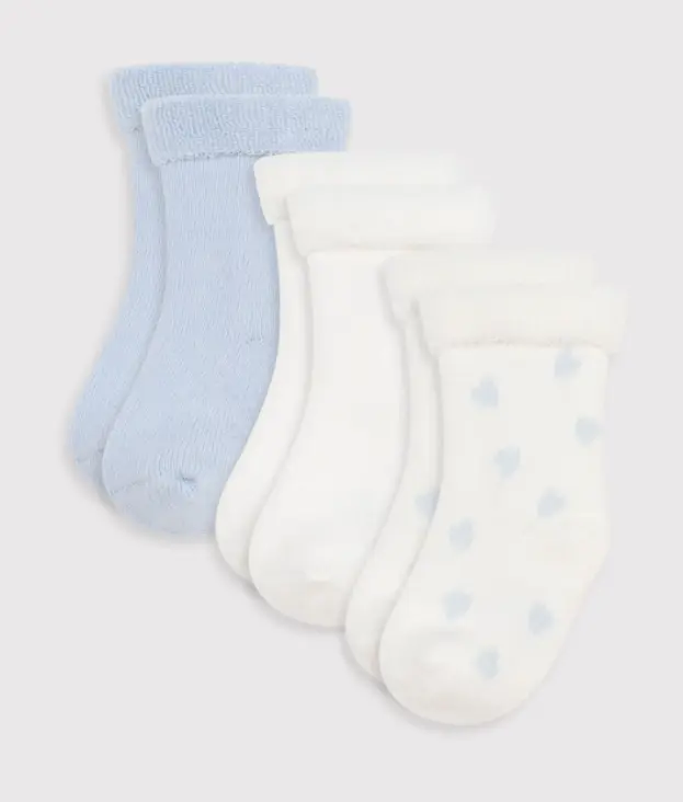 Petit Bateau - Lot de chaussettes naissance bébé mixte en coton éponge léger