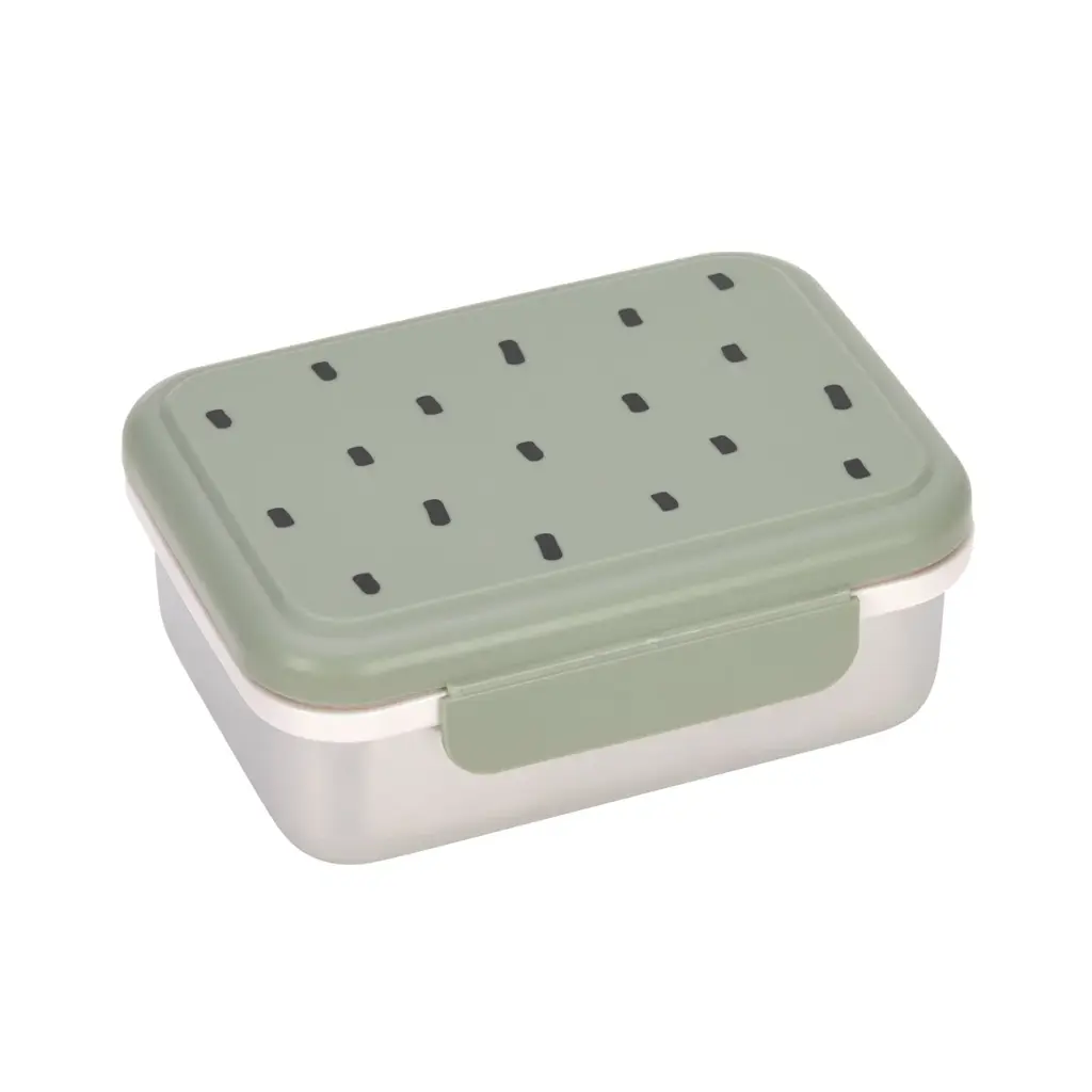 Lässig - Boîte à goûter inox enfants - Happy Prints clair olive