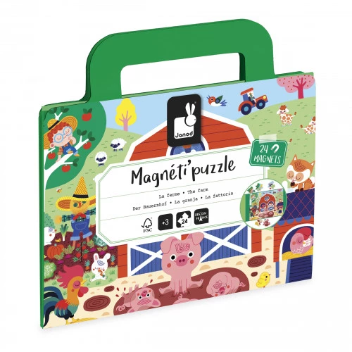 Janod - Magnéti'puzzle La ferme - 24 Pièces