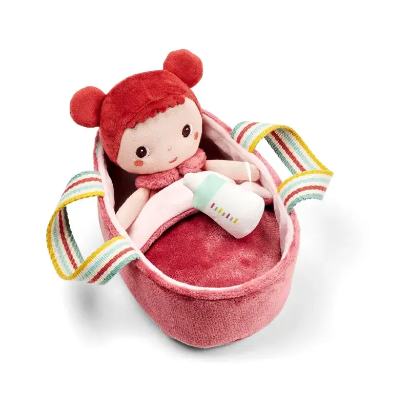 Lilliputiens - Poupée en tissu Mio et son couffin - 21 cm