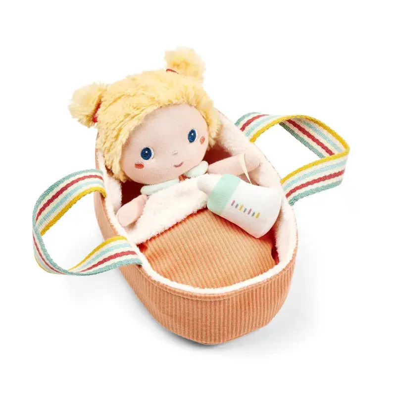 Lilliputiens - Poupée en tissu Méla et son couffin - 21 cm
