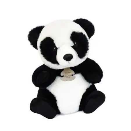 Histoire d'ours - Peluche panda assis blanc et noir - 20 cm