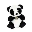 Histoire d'ours - Peluche panda assis blanc et noir - 20 cm