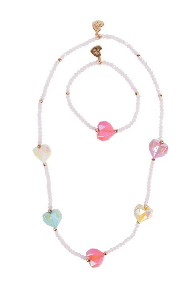 Great Pretenders - Ensemble collier et bracelet géode cœur (2 pièces)