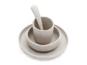 Jollein - Set de repas Bébé Silicone (4 pièces) - Nougat