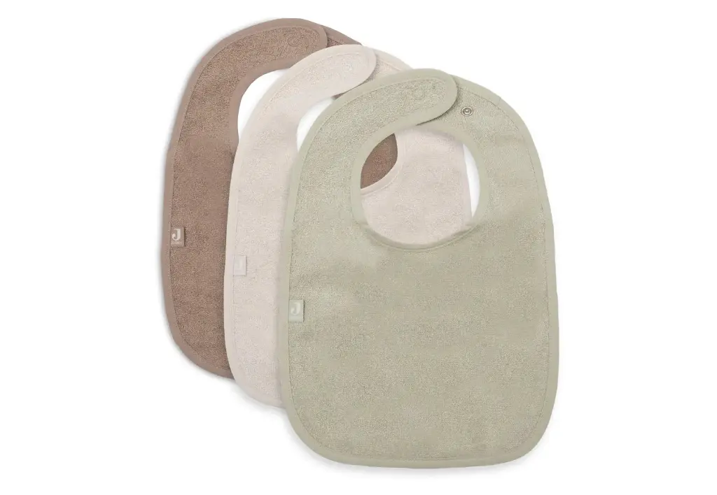 Jollein - Bavoir Éponge - Sand/Soft Matcha/Milky Coffee - 3 Unités