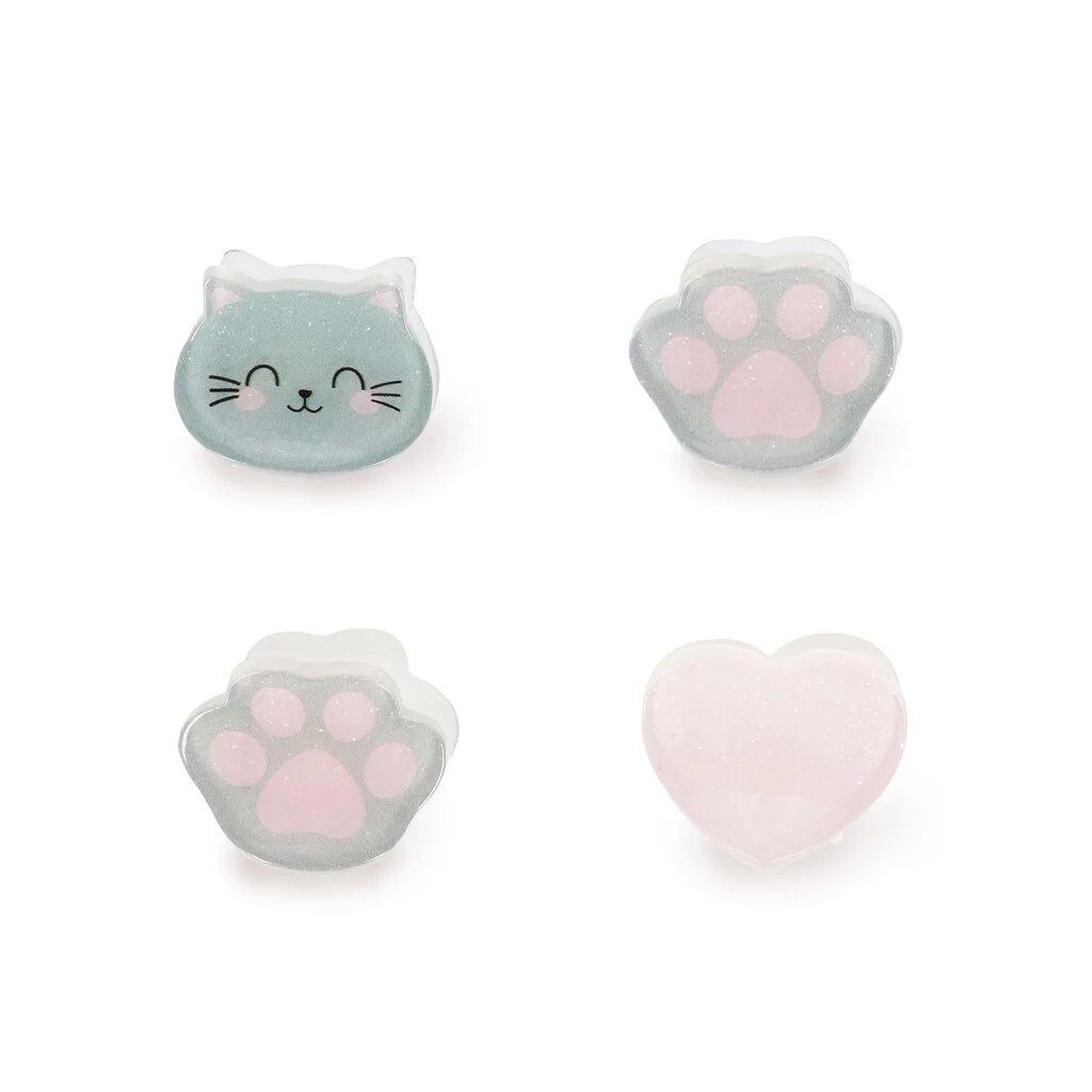 Legami - Set de 4 Mini Barrettes à Cheveux Kitty