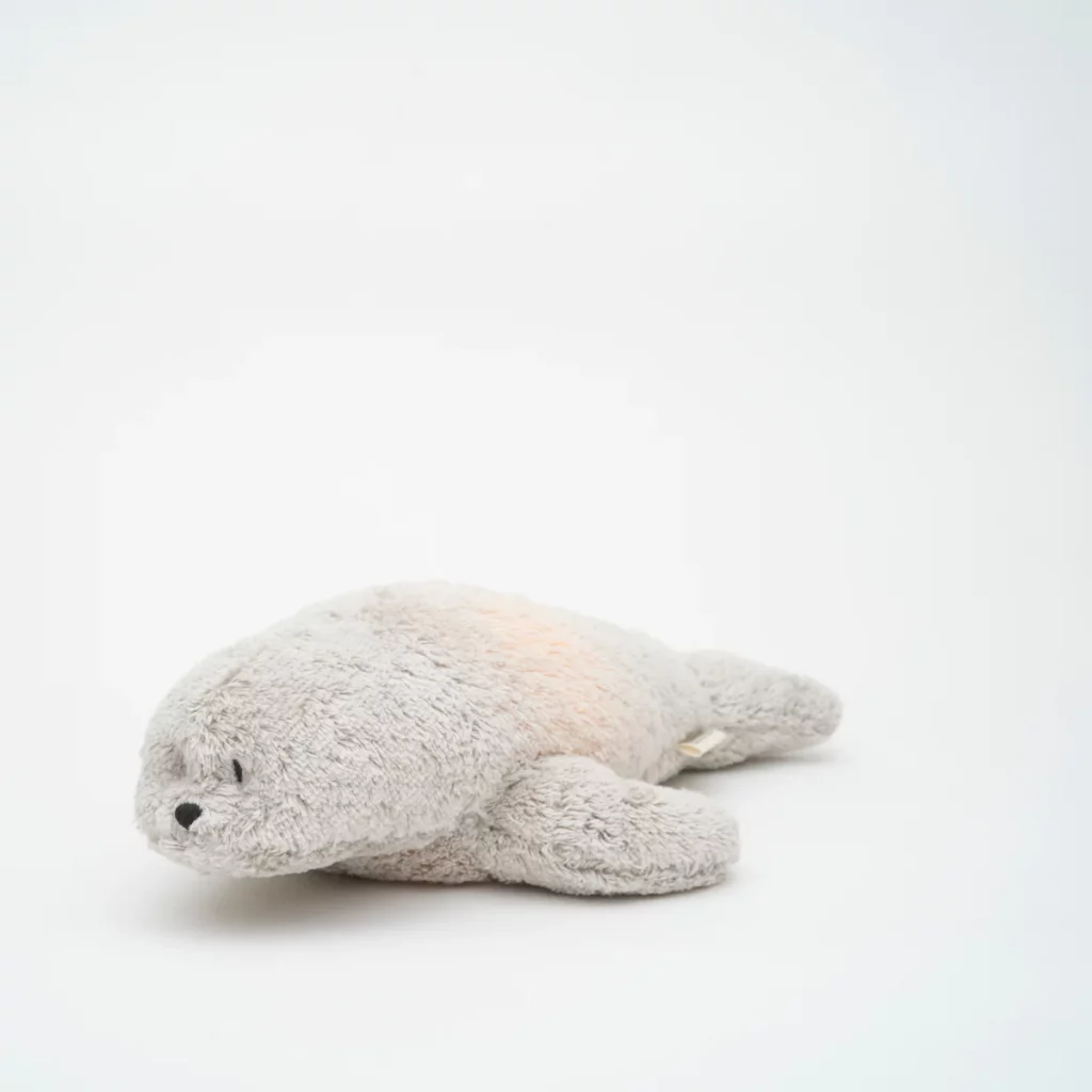 Moonie - Peluche veilleuse musicale - Phoque en coton BIO Organic - Gray 