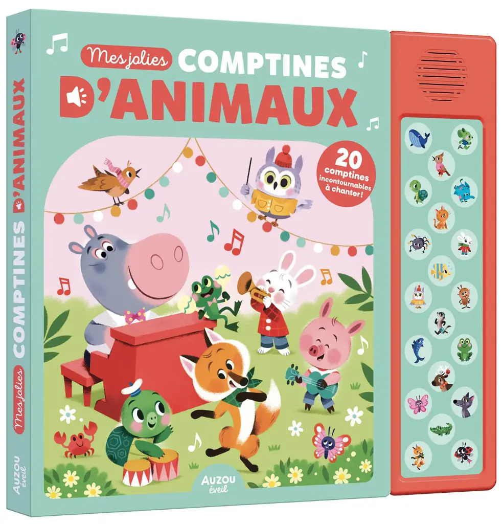 Auzou - Mes jolies Comptines d'animaux - 20 Puces Sonores