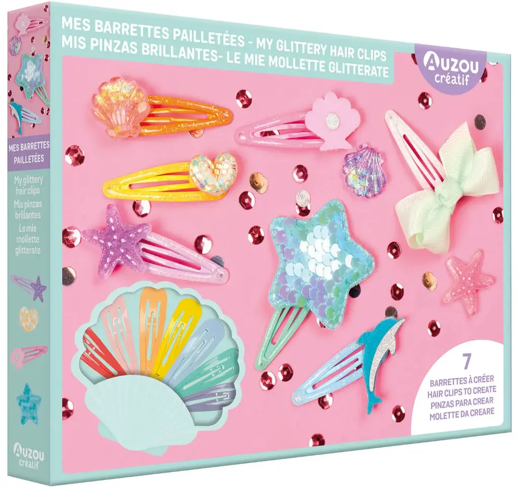 Auzou Bijoux - Mon coffret d'artiste - Mes barrettes pailletées