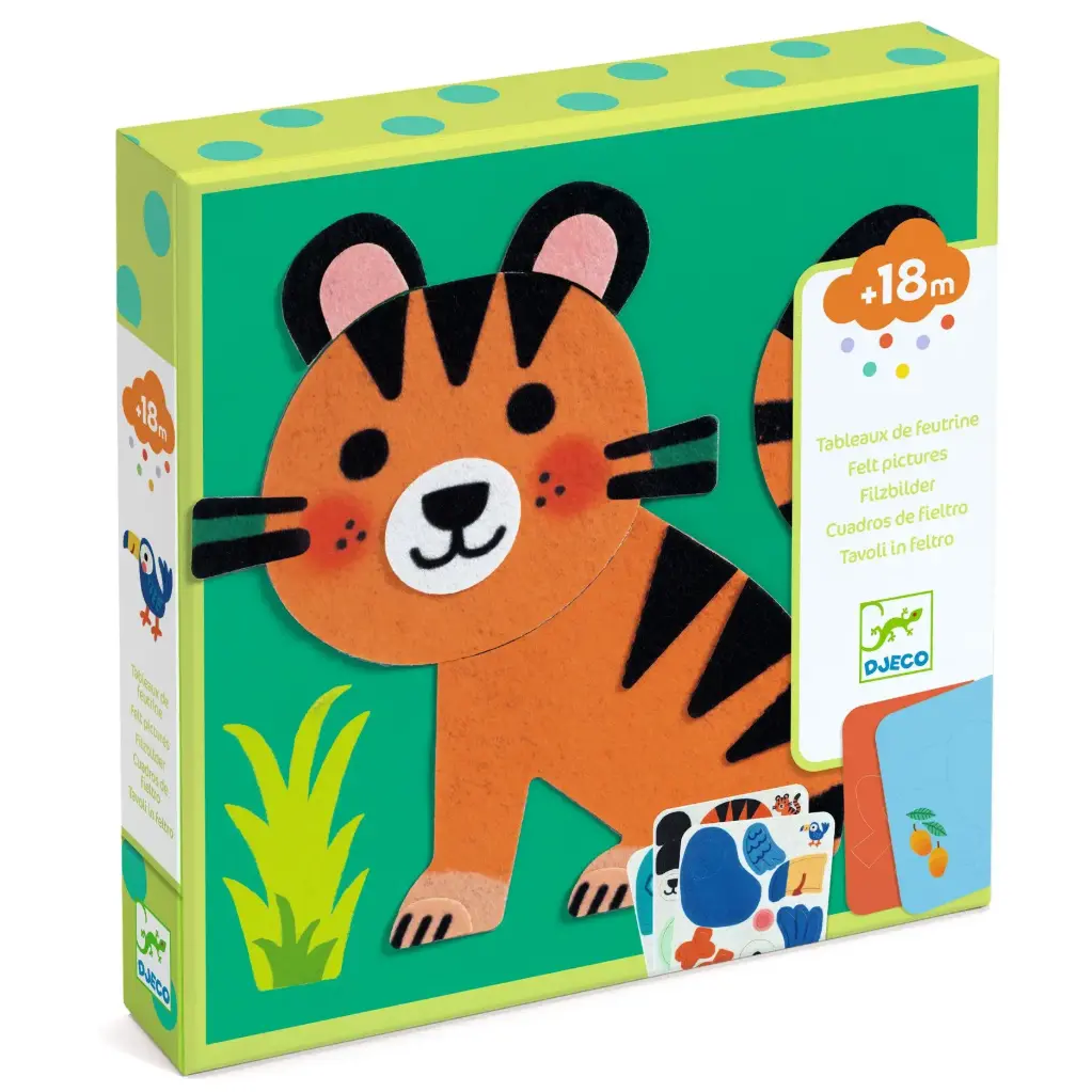 DJECO - Tableaux de feutrine - Animaux tout doux - 18 mois +