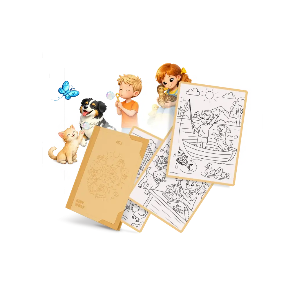 KIDYWOLF - KIDYDRAW - Recharge de 30 dessins à décalquer - Animaux