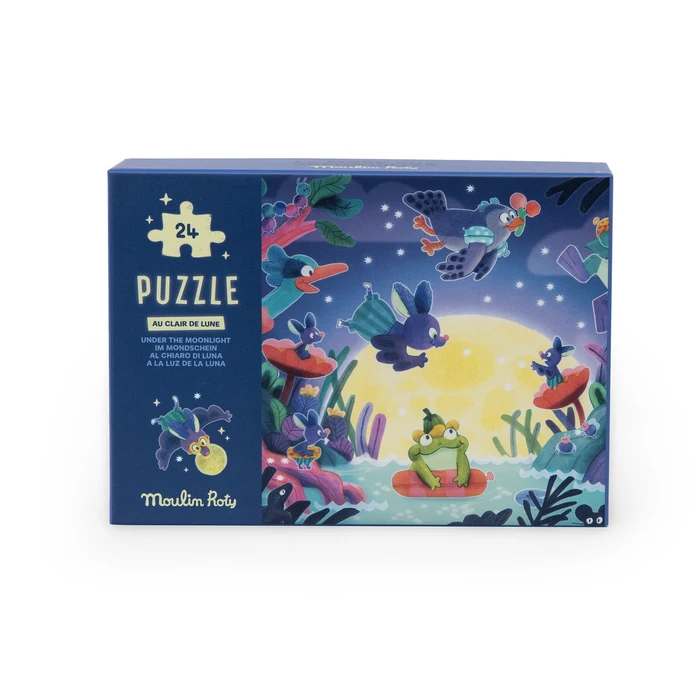 Moulin Roty - Puzzle phosphorescent Au clair de lune - 24 pcs