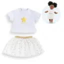 Corolle - Ensemble Jupe & T-shirt Ivoire et Or pour poupée ma Corolle - 3 ans + 