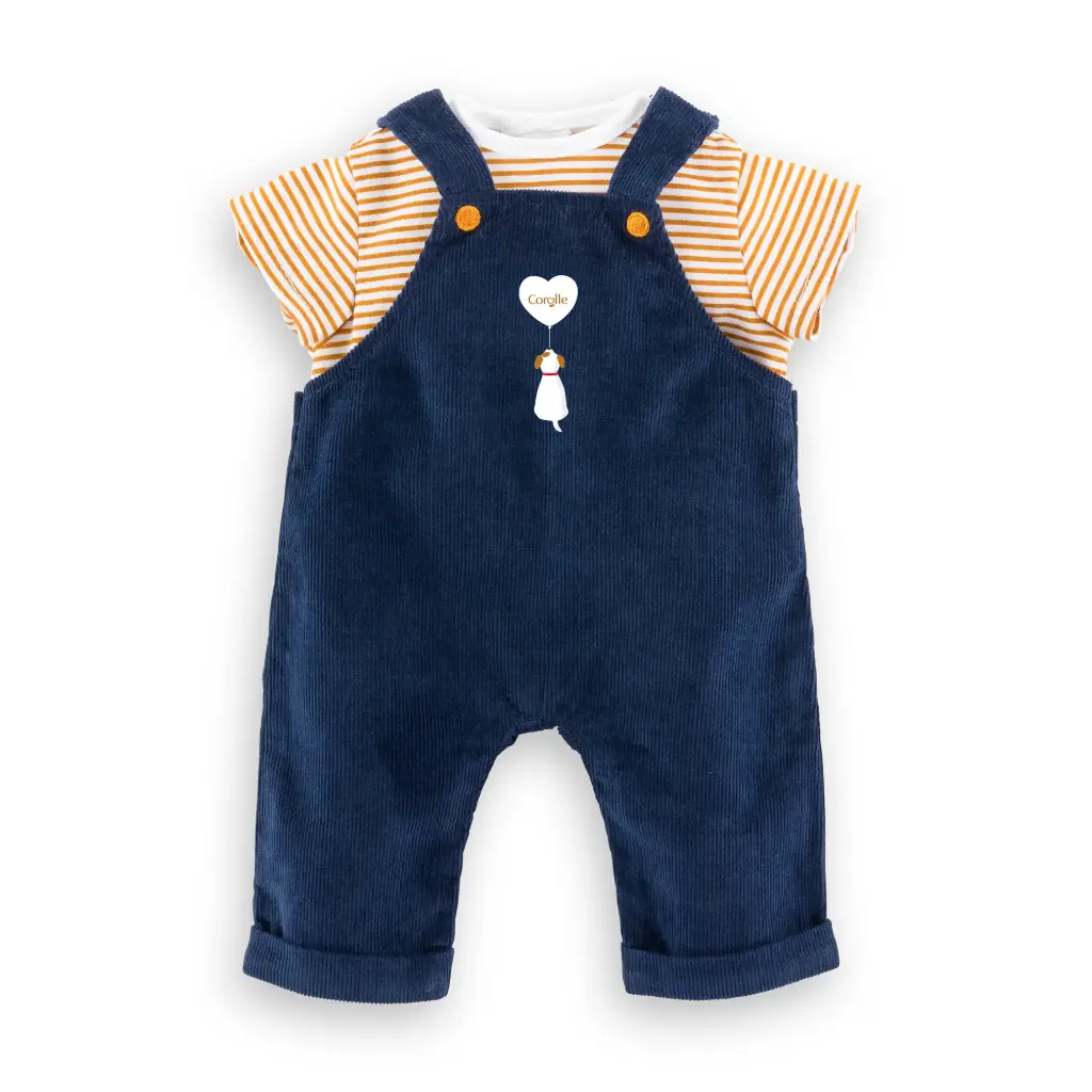 Corolle - T-Shirt et Salopette Marine pour poupon 30 cm - 18 mois +