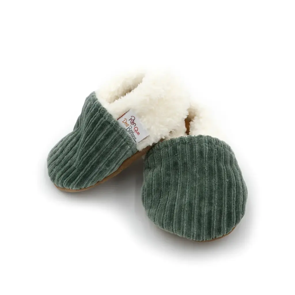 Rien que des Bêtise - Chaussons velours - Kaki