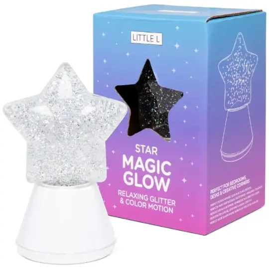 Little L - Lampe à paillettes Étoile magique