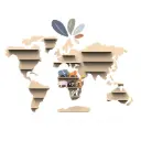 Speedy Monkey - Carte du monde avec 6 animaux - 110x70cm - 3 ans +