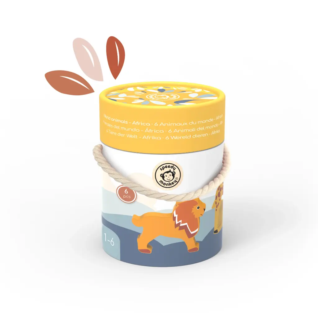 Speedy Monkey - Baril Animaux du monde - Afrique - 13,5x10,5cm - 18 mois + 