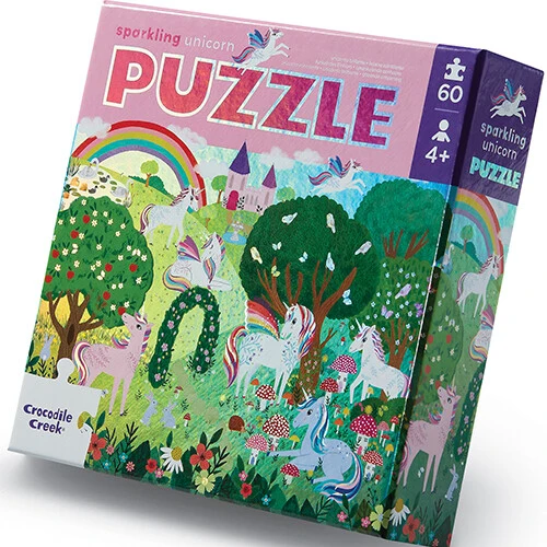 Crocodile Creek - Puzzle Holographique - 60 pièces - Licornes - 4 ans +