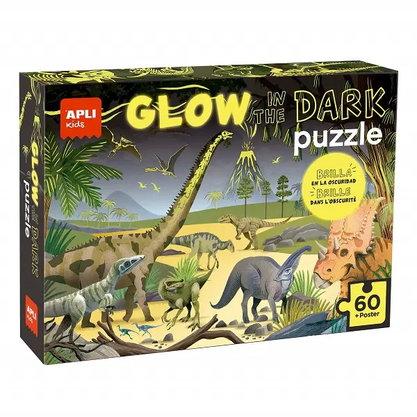 Apli Kids - Puzzle Glow in the dark - Les dinosaures - 4 ans +