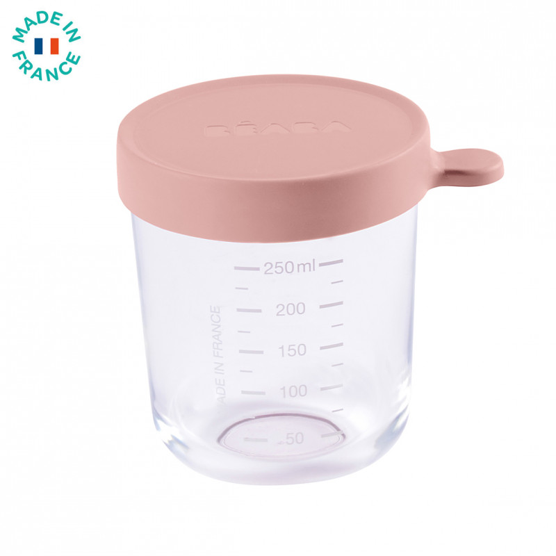 Béaba - Pot de conservation en verre - Rose - 250 ml