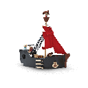 Plan Toys - Bateau de pirates en bois recyclé