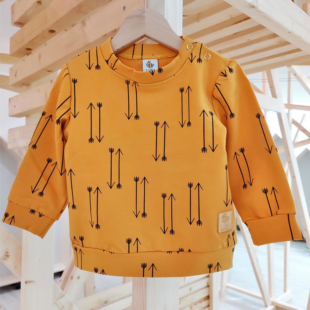 9 Lunes - Sweatshirt Arrows Mustard - 104-110