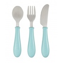 Béaba - Set de 3 couverts en inox - bleu