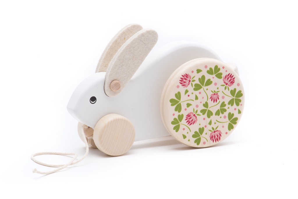 Bajo - Joli lapin sautant à tirer - Blanc