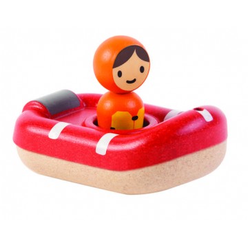 Plan Toys - Bateau garde côtière en bois recyclé