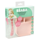 Béaba - Set Repas Silicone Avec Ventouse - Rose