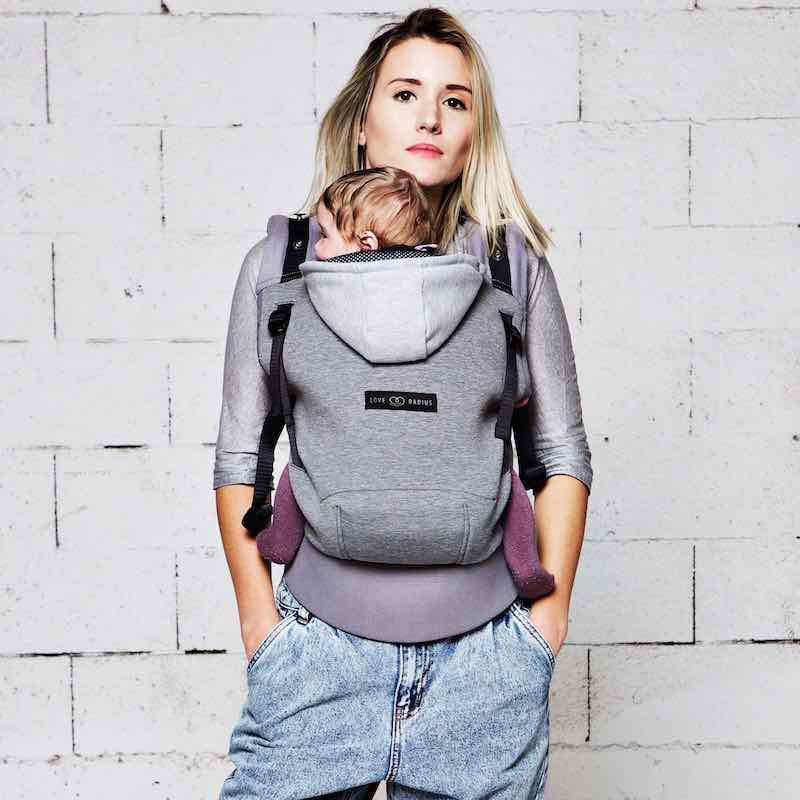 Love Radius - Sac de Portage HoodieCarrier &amp; Kit d'extension - Gris flanelle