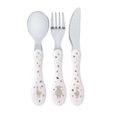 Lässig - Couverts Inox 3 PCS - Tiny Farmer Mouton & Oie, Blanc