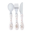 Lässig - Couverts Inox 3 PCS - Tiny Farmer Mouton &amp; Oie, Blanc