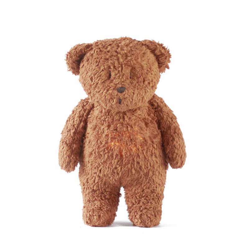 Moonie - Peluche veilleuse musicale - Ourson en coton BIO - Caramel