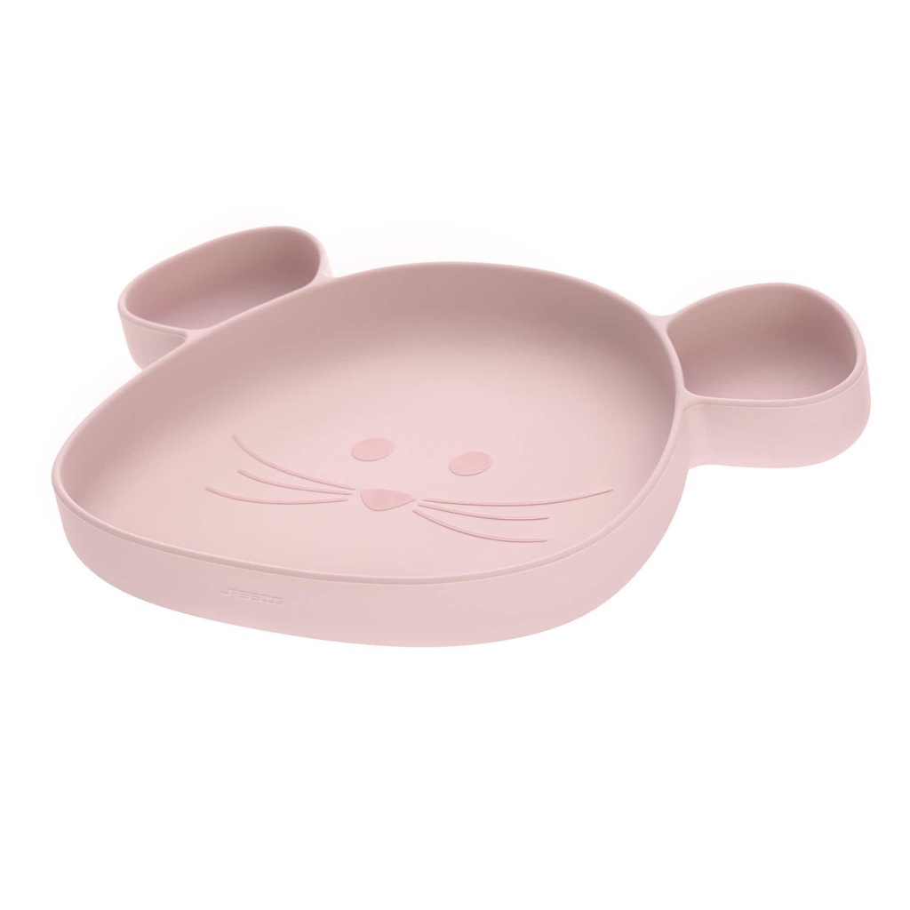 Lassig - Assiette à compartiments en silicone - Little Chums Rose