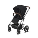 Cybex - BALIOS S LUX châssis chrome - Deep Black - Poignée en Cuir Brun - New