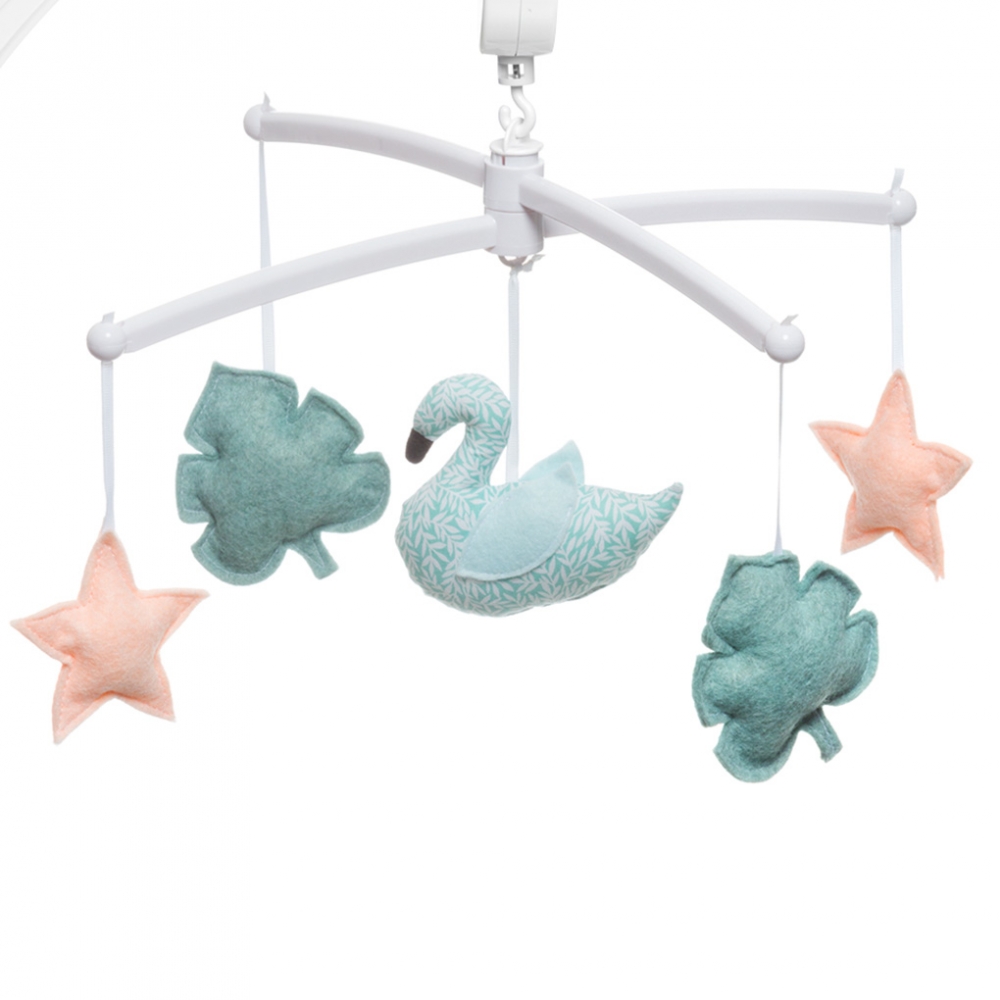 Pouce et Lina - Mobile Cygne - Blanc/Vert