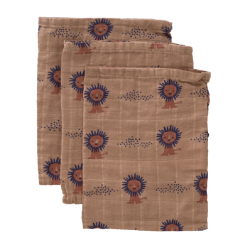 Fresk - Set de 3 gants de toilette - Lions
