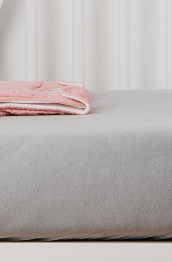 Kadolis - Drap housse coton BIO - Gris - 70X140 cm