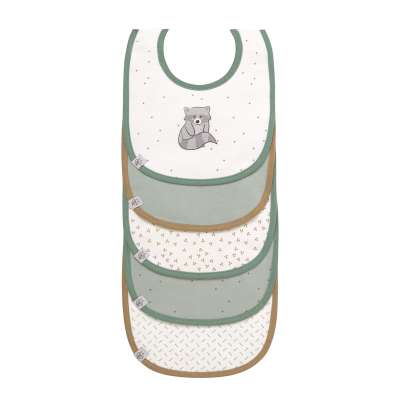 Lässig - Lot de 5 bavoirs - About Friends Raton Laveur