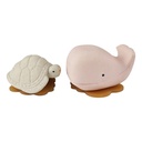 Hevea Planet - Set de 2 jouets de bain - Baleine et tortue - White / sage