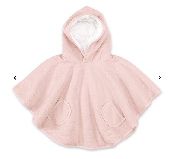 Bemini - Poncho de Voyage 9/36m - Tetra jersey + teddy - Vieux rose