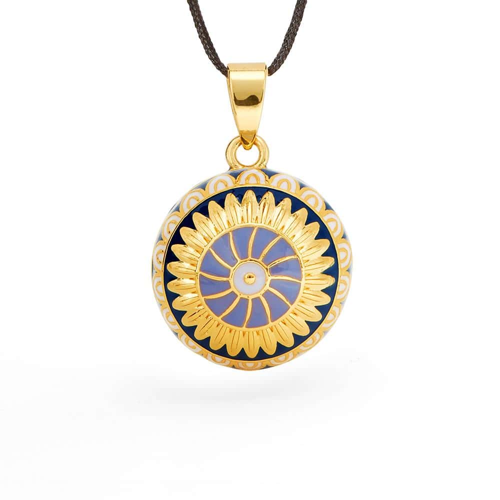 Cache Coeur - Bola de grossesse - Helios - Email multicolor - Doré Or 18 carats