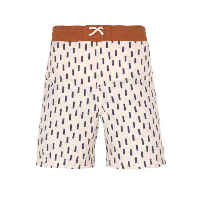 Lassig - Short de bain enfants - Petits traits écru/gris