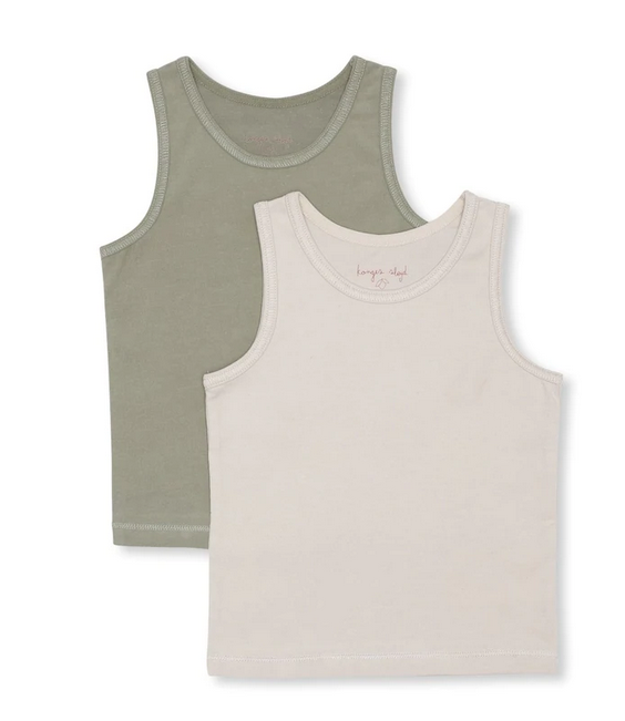 Konges slojd - 2 débardeurs CUE - Moss green/ice green